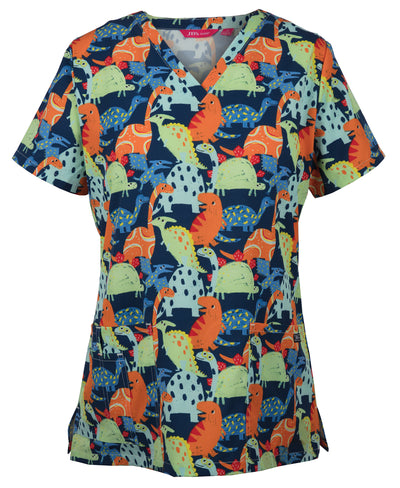 Ladies Printed Scrub Top