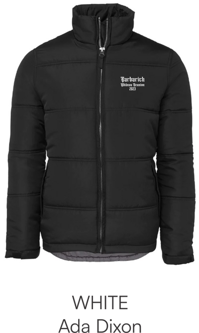 Black Adult Adventure Puffer - Barbarich Family Reunion Size S-5XL
