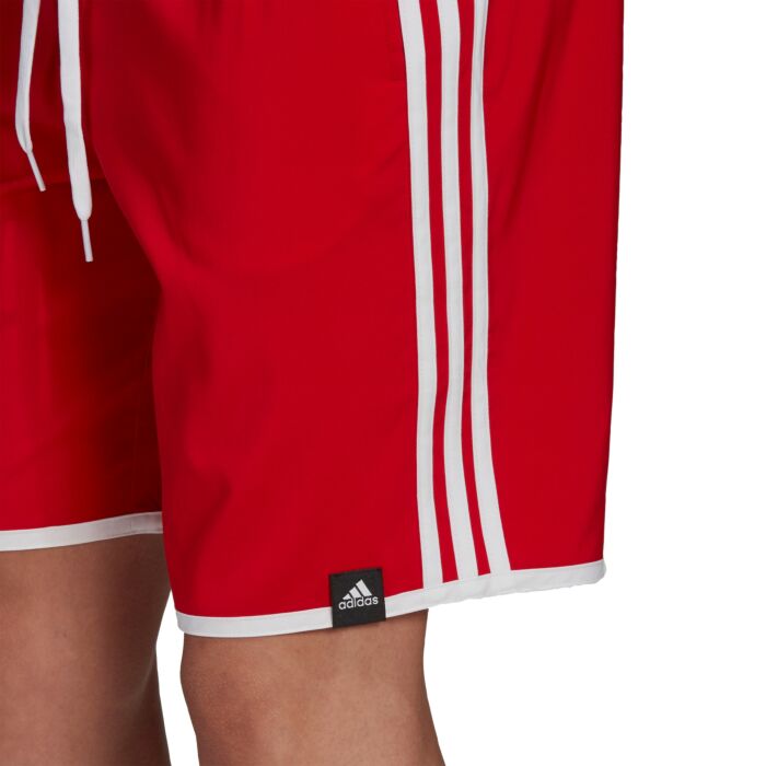 Adidas 3 stripe swim shorts red store