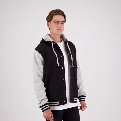 Hooded Letterman Jacket