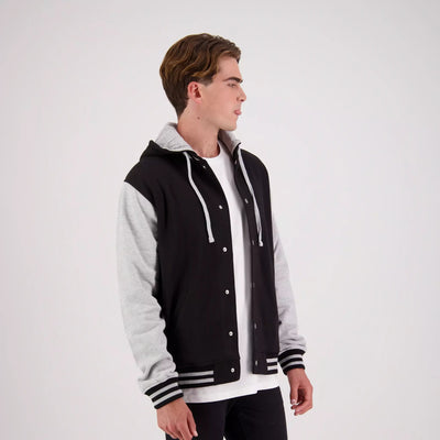 Hooded Letterman Jacket
