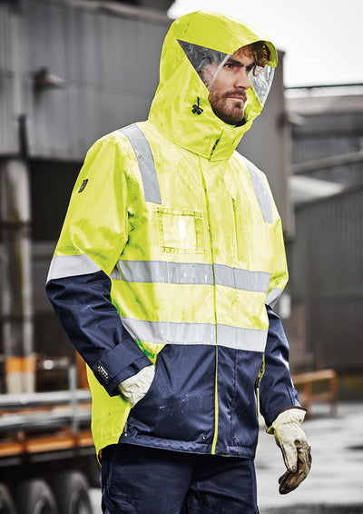 Mens Hi Vis 4in1 Waterproof Jacket