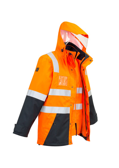 Mens Hi Vis 4in1 Waterproof Jacket