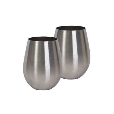 Stemless Stainless Steel Wine Glass Set