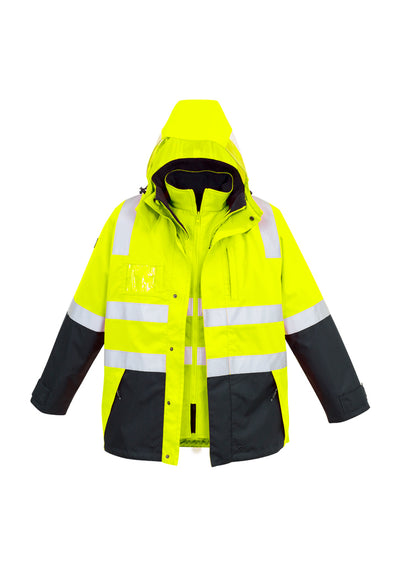 Mens Hi Vis 4in1 Waterproof Jacket