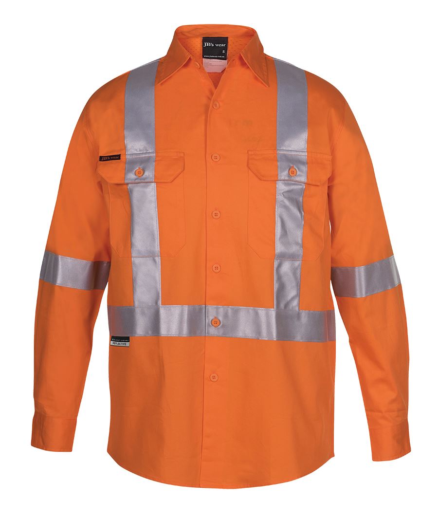 Hi Vis (D+N) L/S 150g  Cross Back Tape Shirt