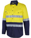 Hi Vis (D+N) L/S Stretch Work Shirt With Tape