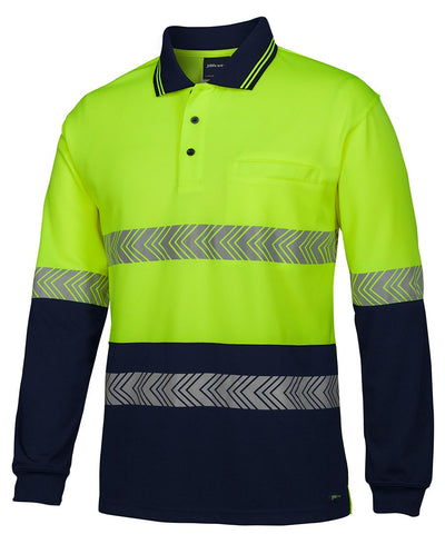 Hi Vis L/S Segmented Tape Polo