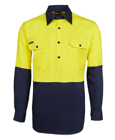 Hi Vis L/S 190g  Close Front Shirt