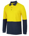 Hi Vis L/S Cotton Pique Trad Polo