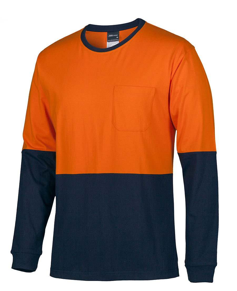 Hi Vis L/S Cotton Crewneck T-shirt