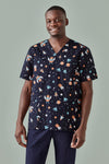 Mens Space Party Scrub Top