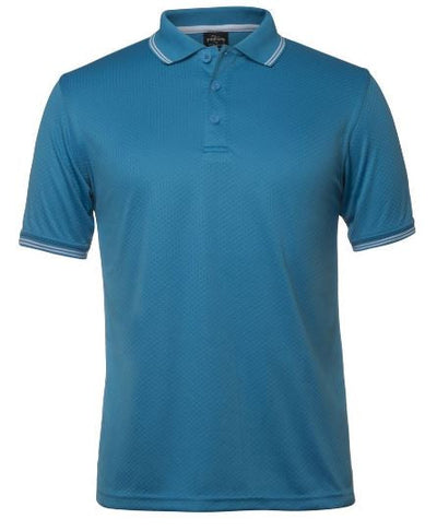 Mens Jacquard Contrast Polo