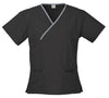 Ladies Contrast Crossover Scrubs Top