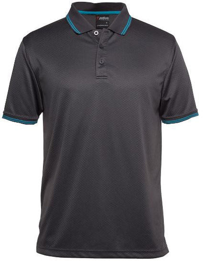 Mens Jacquard Contrast Polo