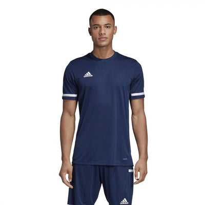 Adidas Team 19 Mens Short Sleeve Jersey - Navy/White