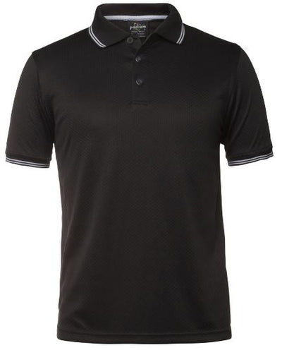 Mens Jacquard Contrast Polo