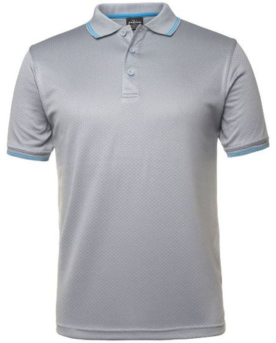 Mens Jacquard Contrast Polo