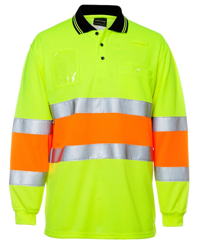 HI VIS BIO MOTION (D+N) L/S POLO WITH REFLECTIVETAPE