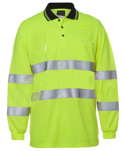 HI VIS BIO MOTION (D+N) L/S POLO WITH REFLECTIVETAPE