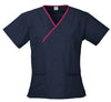 Ladies Contrast Crossover Scrubs Top