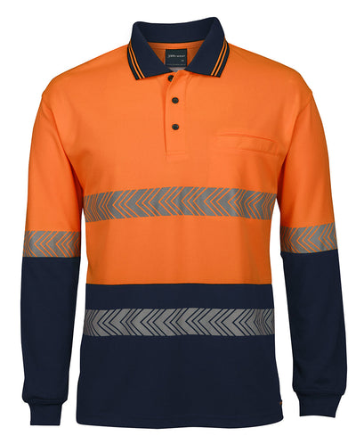 Hi Vis L/S Segmented Tape Polo