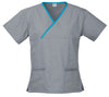 Ladies Contrast Crossover Scrubs Top