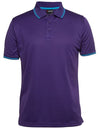 Mens Jacquard Contrast Polo