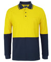 Hi Vis L/S Cotton Pique Trad Polo