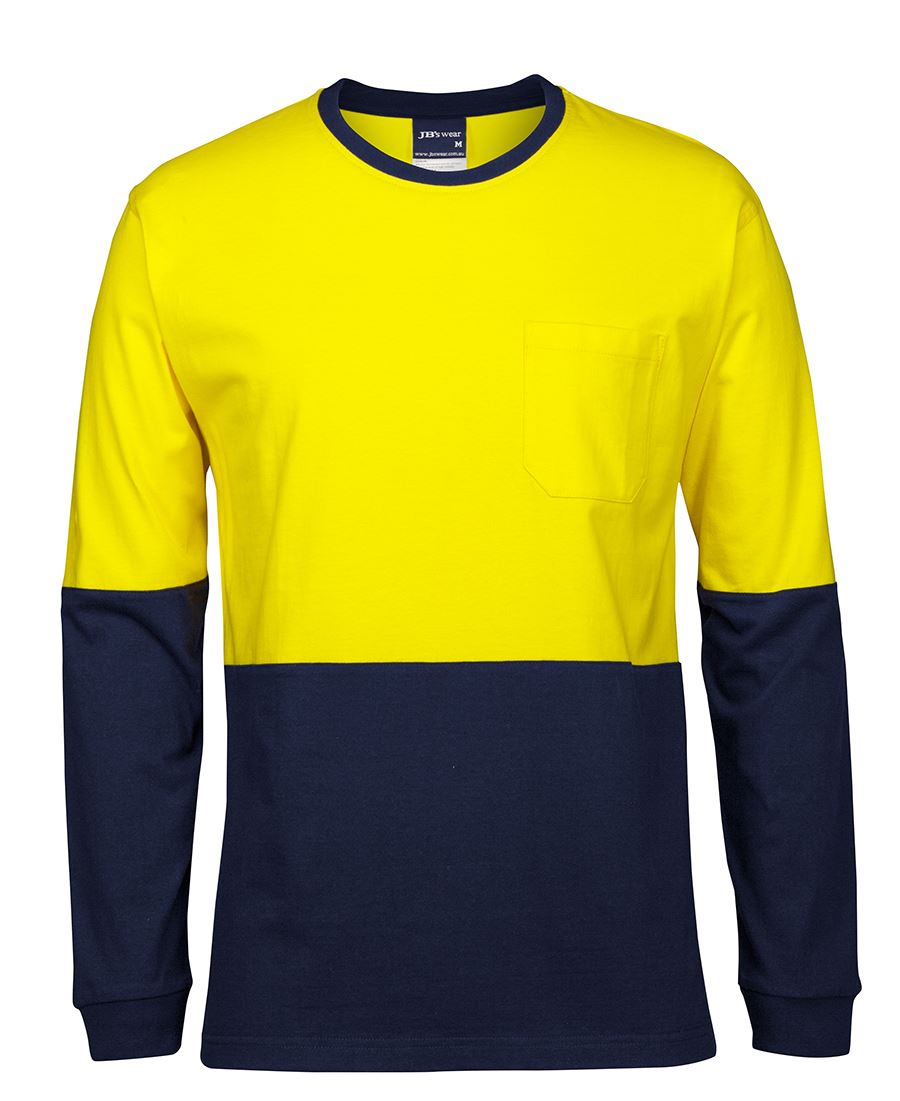 Hi Vis L/S Cotton Crewneck T-shirt