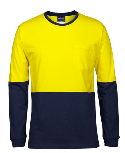 Hi Vis L/S Cotton Crewneck T-shirt