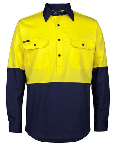 Hi Vis Close Front L/S 150g Work Shirt